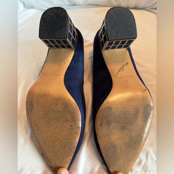 Brian Atwood Karina Blue suede pumps. - Picture 5 of 5